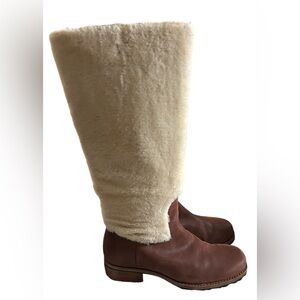 UGG Cream and Brown Heeled Boots